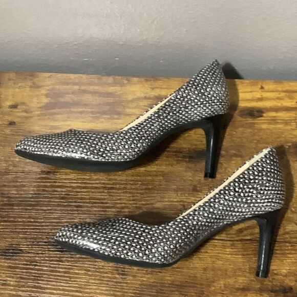 Alex Marie Black and White Snake Print Stiletto Heels Size 8 - Picture 6 of 7
